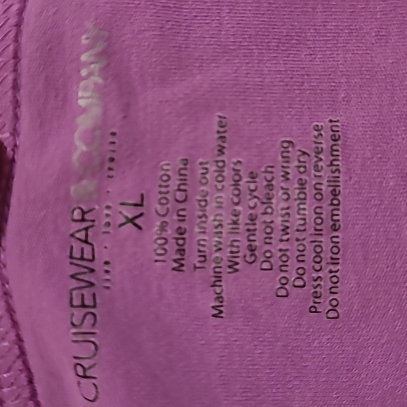 Cruisewear & Company Womens Magenta Short Sleeve Butterfly Rhinestone Shirt XL - Picture 6 of 7